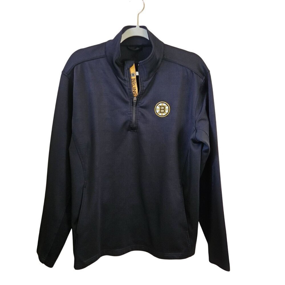 LevelWear Boston Bruins Essence Team Text 1/4 Zip Black Pullover Size M